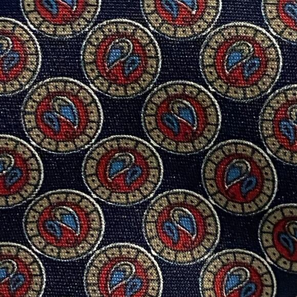 Town Craft Neck Tie Black Red Tan Geometric Silk USA 61.5x4 Suit Professional - Picture 3 of 7